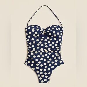 NWT J. Crew Gemma Ruched Bandeau Cutout One-piece in Dark Evening Tan Women’s 18